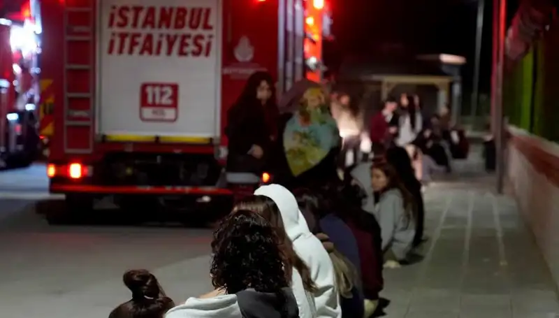 2500 Kişilik Kız Öğrenci Yurtında Çıkan Yangın Paniğe Neden Oldu